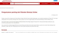 1 Maret, Rakuten tak lagi Beroperasi di Indonesia