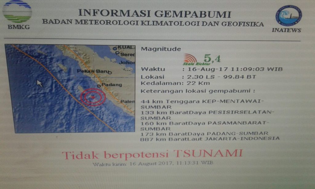 Hasil pantauan BMKG terkait gempa yang terjadi Rabu siang (1682017).JPG