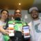 Strategic Regional Head GO-JEK Sumatera Edy Tan (kiri) dan Wisnu Nugrahadi, Senior Manager of Operations GO-JEK menunjukkan tampilan aplikasi GO-JEK dengan beragam fitur baru yang ada di bulan Ramadan