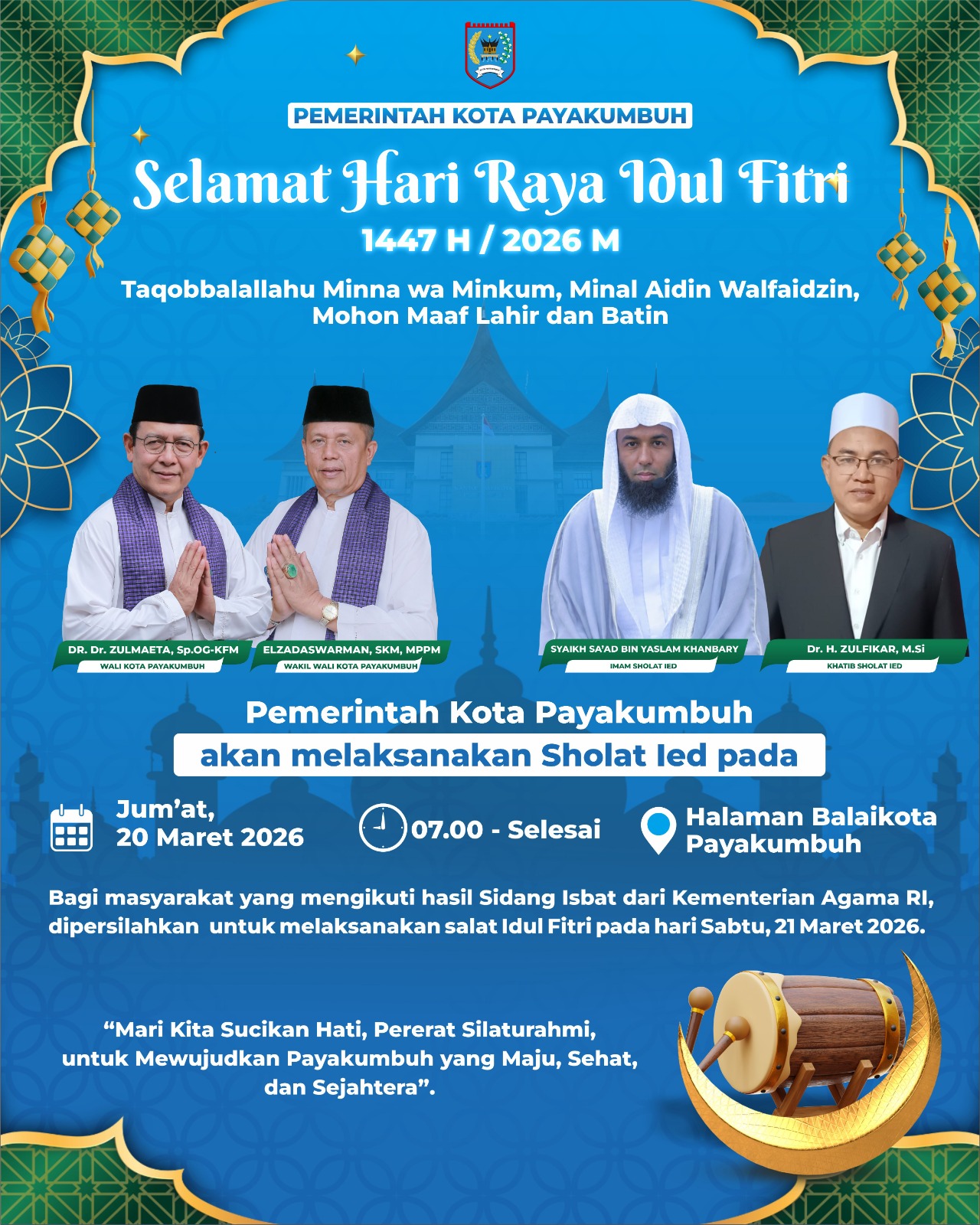 salat-idul-fitri-di-balai-kota-payakumbuh-digelar-20-maret,-hormati-perbedaan-penetapan-1-syawal