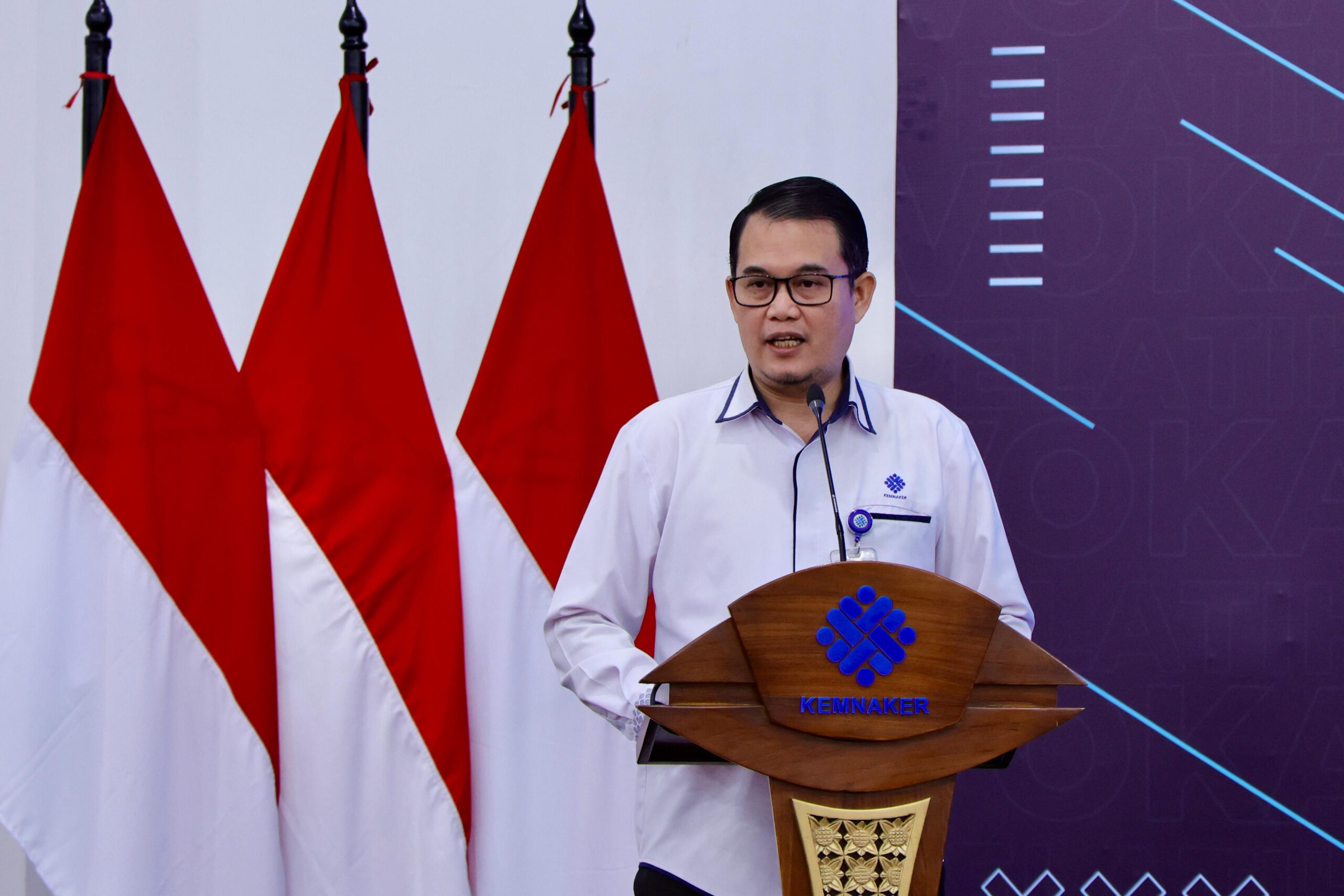 Direktur Jenderal Pembinaan Pelatihan Vokasi dan Produktivitas (Binalavotas) Kemnaker, Darmawansyah.