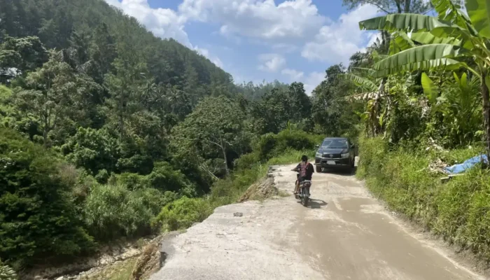 Warga Desak Pemerintah Segera Perbaiki Jalan Ambles di Gunuang Omeh