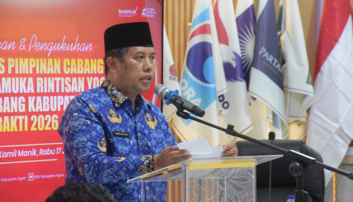 Sekda Agam Lantik Pengurus Saka Yogaswara untuk Tingkatkan Literasi Politik Pemilih