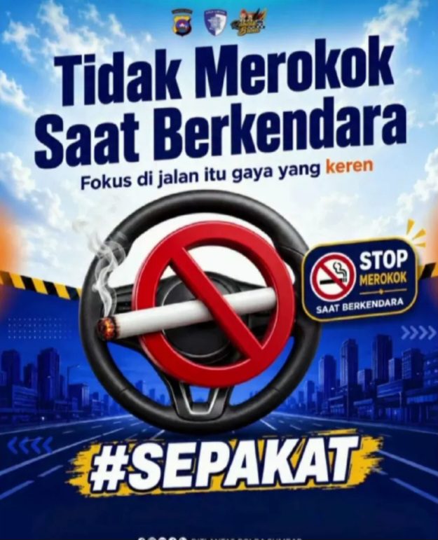 dirlantas-polda-sumbar-imbau-pengemudi-dilarang-merokok-saat-berkendara