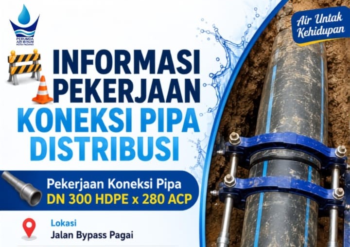 perumda-am-padang-lakukan-koneksi-pipa,-distribusi-air-di-maransi-dan-siteba-terganggu