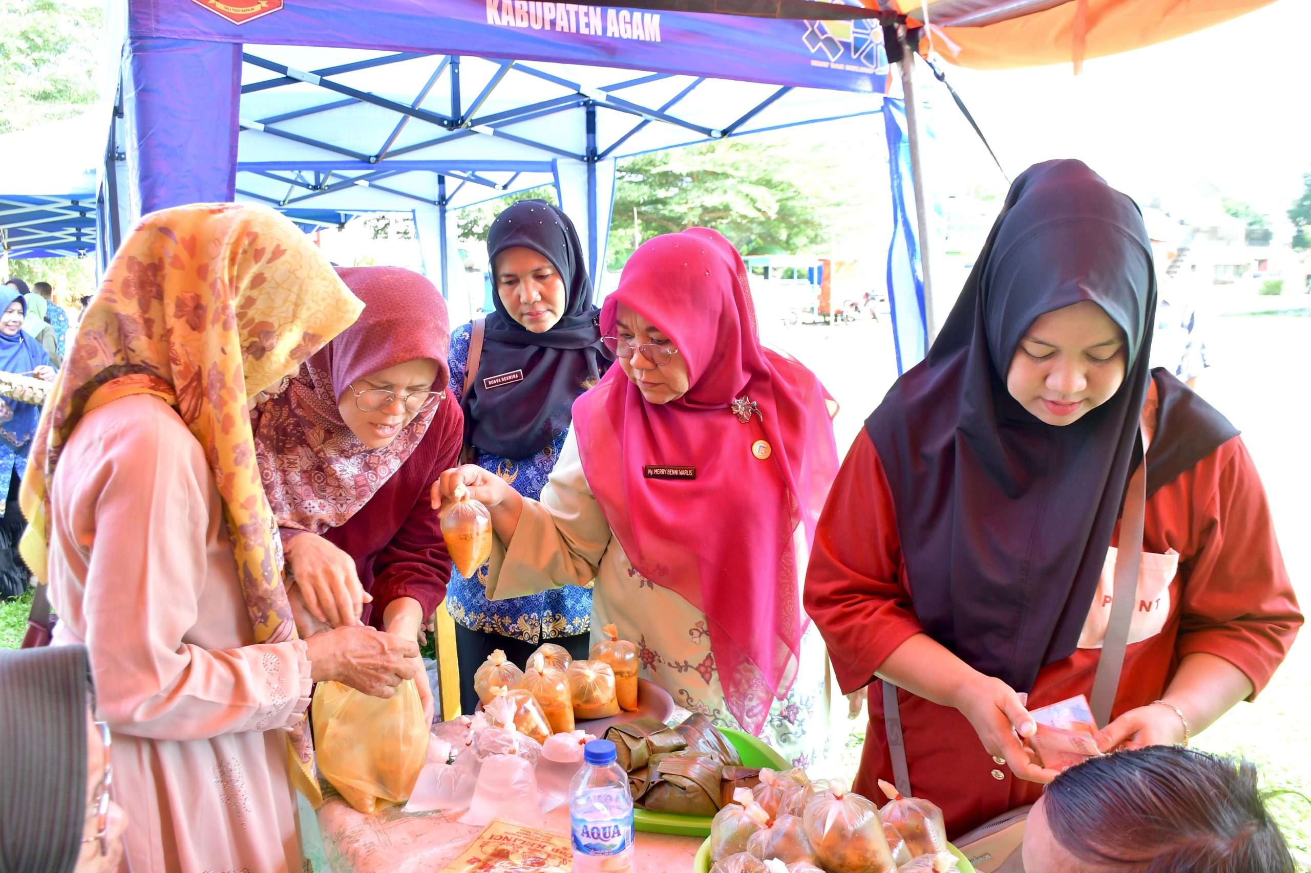 ketua-tp-pkk-agam-kunjungi-bazar-dan-pasar-murah,-borong-produk-umkm-lokal