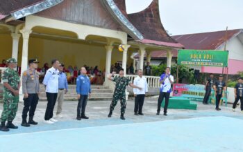Yonif TP 897/Singgalang Gelar Turnamen Voli Meriahkan HUT Pertama di Manggopoh