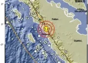BMKG Catat Dua Gempa Beruntun di Sumbar, Terjadi Selang Lima Menit