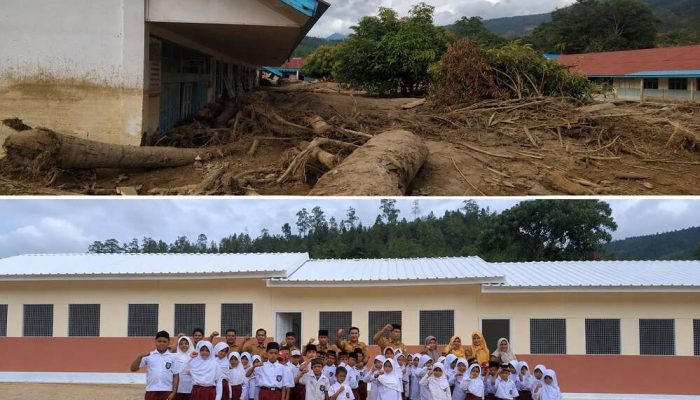 Siswa SDN 10 Linge Tinggalkan Tenda dan Tempati Ruang Kelas Baru
