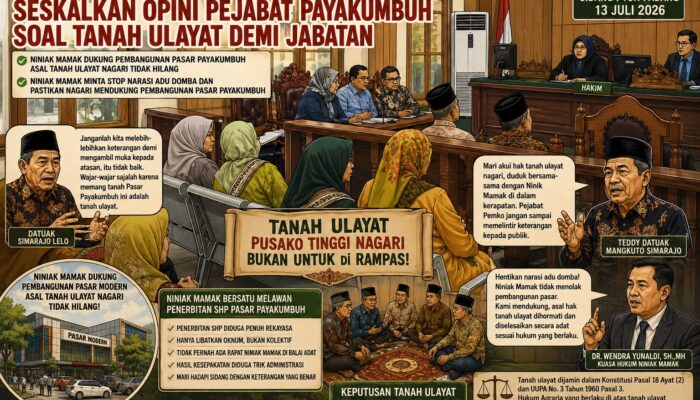 Niniak Mamak Koto Nan Ompek Kritik Pernyataan Pejabat Soal Tanah Ulayat
