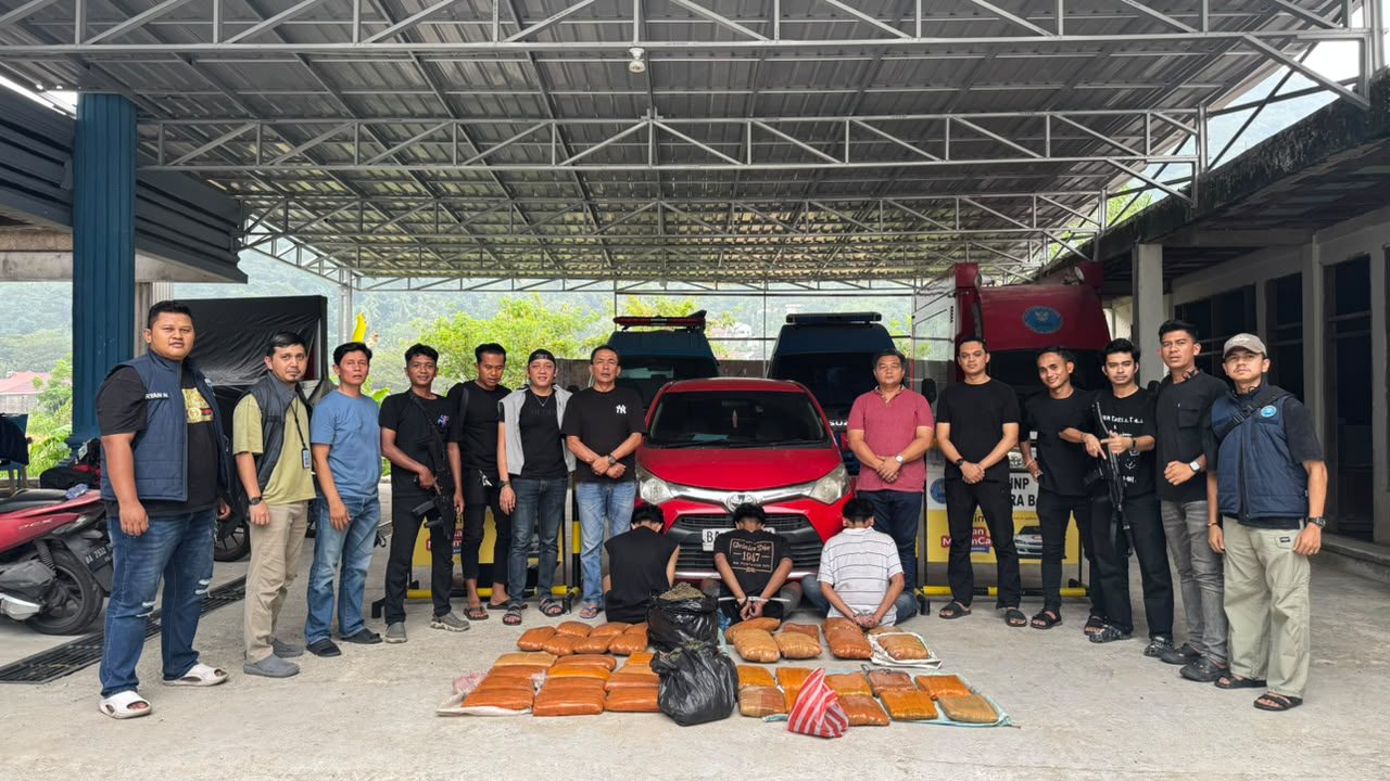 bnnp-sumbar-gagalkan-peredaran-44-kg-ganja-jaringan-sumut-sumbar,-tiga-orang-diamankan